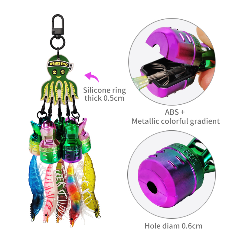 新しい電気メッキ加工のイカ釣り用ジグベイト保護キット M+  - Fishing Line Dispenser のレビューと価格